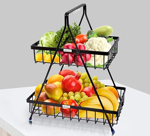 fruit basket rectangle-2 tire black