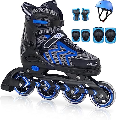 4 wheel skates w kits-blue-L