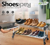 JD FRESH 2 Shoes Stand For Home-Stainless Steel 2-Tier Shoe Rack For Home Metal,Durable,Foldable Steel Rack,Entryway&Doorway