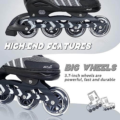 JD Fresh 4 Wheel Inline Skates Skating Shoes for Boys and Girls Age 10 to 14 Years Liner Roller Skates for Kids