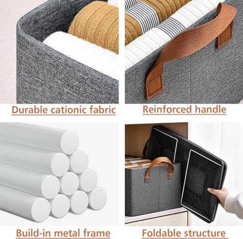JD FRESH Drawer organizer for wardrobe, Wardrobe Organizer For Clothes, Stackable Organizer For Wardrobe Storage,Clothing Organiser For Wardrobe Shelf,Jeans,Pants,T Shirt Organizer For Cupboard Racks And Shelves,Grey