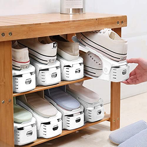 JD Fresh Shoe Organizer Space Saver | shoe rack storage organiser | Shoe Stand Plastic | Double layer Chappal organiser for Shelves | Shoe organiser space saver |