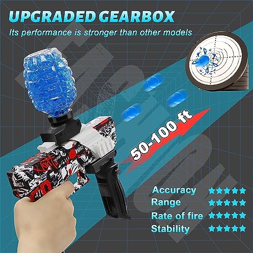 Electric Operated Gel Blaster Gun Automatic Toy Gun for Kids Toy Gun High Speed Upto 50 Feet Range Including 10000 Gel Balls, Color Blue