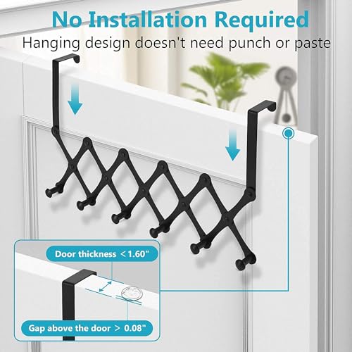 JD FRESH 3 Pieces Over The Door Hanger, Cloth Hanger for Door, Door Hangers for Clothes, Hanger for Clothes Hanging, Bathroom Hangers for Clothes Steel - 6 Hooks Each