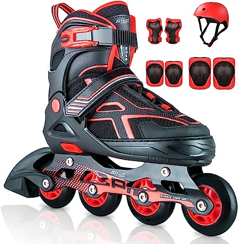 4 wheel skates w kits-red-M