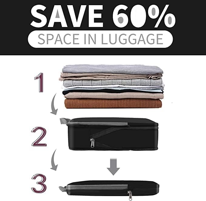 JD Fresh Compression Packing Cubes For Travel, Packing Bags For Clothes Travelling, Ziplock Saree Packing Bags, Luggage Packing Organizer Set