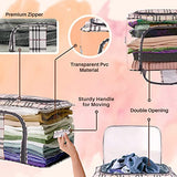 JD Fresh 6 Pieces 52 Liter Wardrobe organizer for clothes, Storage Bag for Clothes, Clothes organizer for wardrobe, Cloth Storage Box, organisers storage box, Pack of 6 Colour Transparent Printed