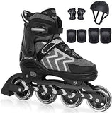 JD Fresh 4 Wheel Inline Skates Skating Shoes for Boys and Girls Age 10 to 14 Years Liner Roller Skates for Kids with Skating Protection Kit Set