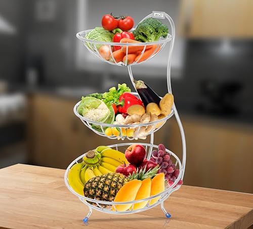 Fruit basket Round-chrome 3 tire
