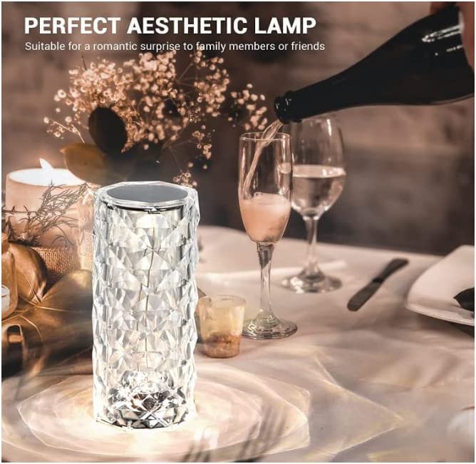 JD FRESH Crystal Lamp for Bedroom, RGB Lights Lamp Home Decor, Night Lamp, Geometry Lamp, Crystal Rose Lamp, Loona Lamps for Home Decoration, Dining Table lamp, Led Crystal Rose Touch Lamp(Pack of 1)