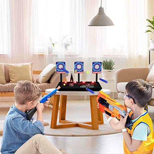 JD Fresh Electronic Shooting Target for Nerf Guns - Auto Reset Digital Scoring Shooting Practice 4 Targets, Ideal Gifts Toys for 5-12 Years Old Kids, Teens, Boys & Girls (Only Target)