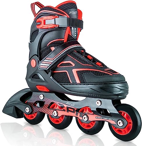 4 wheel skates -red-L