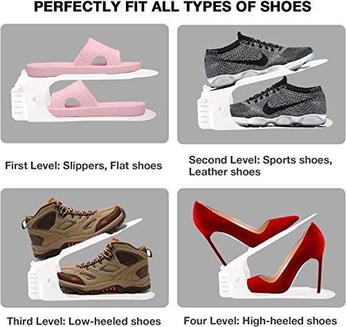 JD Fresh Shoe Organizer Space Saver | shoe rack storage organiser | Shoe Stand Plastic | Double layer Chappal organiser for Shelves | Shoe organiser space saver |