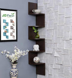 JD FRESH Wooden Wall Shelves | Corner Hanging Shelf for Living Room Stylish | Zig Zag Home Decor Floating Display Rack Storage Organizer with Finish