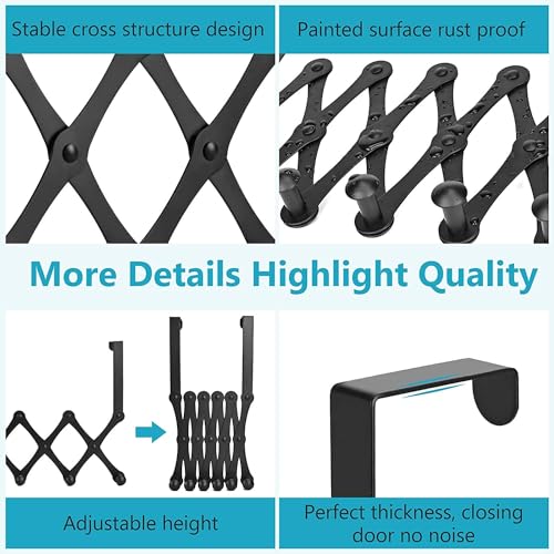 JD FRESH 3 Pieces Over The Door Hanger, Cloth Hanger for Door, Door Hangers for Clothes, Hanger for Clothes Hanging, Bathroom Hangers for Clothes Steel - 6 Hooks Each
