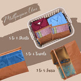 JD Fresh 6 pieces Saree covers for clothes with Zip, Sari Cover bags for saree storage, Saree Bags for wardrobe, Storage Organizer for Wardrobe, Pack of 6 peices, Size 14 x 17 Inch
