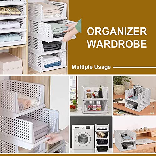 JD FRESH 2 Pieces Wardrobe Organizer for Clothes Cloth Organizer for Wardrobe Cupboard Organizer for Clothes Shelf Organizer Storage Box for Clothes Organiser for Wardrobe