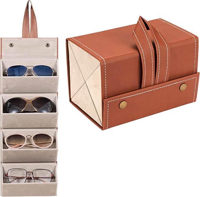 Spectacle Case-Brown-4 Slots