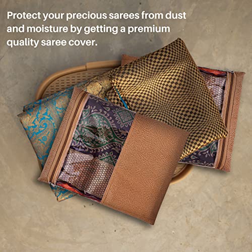 JD Fresh Saree covers for clothes with Zip, Sari Cover bags for saree storage, Saree Bags for wardrobe, Storage Organizer for Wardrobe,