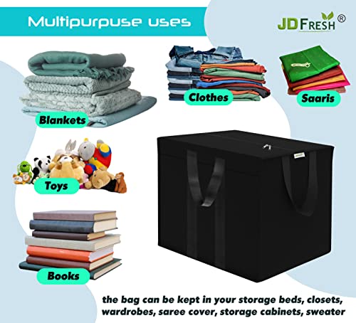 JD Fresh 1 piece 85 Liters Nylon Storage Bags For Clothes Large Packing Bags For Clothes Storage Large Big Bags For Travelling Home Organizer Items And Storage Bags For Travel Cloth Bag- Red & Black