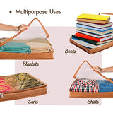 Premium Saree Storage Bag - Durable, Foldable, Transparent Cover, Lightweight Organizer for Wardrobe in Vibrant Orange
