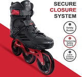 JD Fresh 3 Wheel Inline Skates Skating Shoes for Boys and Girls Age 10 to 14 Years Liner Roller Skates for Kids with Skating Protection Kit Set, Color red, Size Medium
