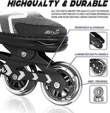 JD Fresh 4 Wheel Inline Skates Skating Shoes for Boys and Girls Age 10 to 14 Years Liner Roller Skates for Kids with Skating Protection Kit Set