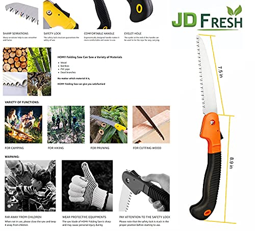 JD FRESH Folding Pruner Cutter Folding Pruning Saw Bamboo Cutter Wood Saw Hand Tree Cutting Saw Wood Cutter Tools Wooden Cutter woodcutter Wood Working