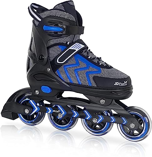 4 wheel skates -blue-L