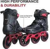 JD Fresh 3 Wheel Inline Skates Skating Shoes for Boys and Girls Age 10 to 14 Years Liner Roller Skates for Kids with Skating Protection Kit Set, Color red, Size Medium
