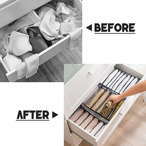 JD Fresh 7 slot Drawer organizer drawer storage (Large), Storage Drawer Organizer, Fabric Drawer organiser, Wardrobe Storage box for Drawer