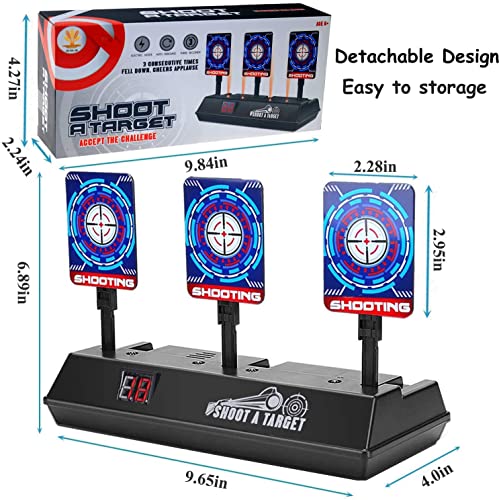 JD Fresh Electronic Shooting Target for Nerf Guns - Auto Reset Digital Scoring Shooting Practice 4 Targets, Ideal Gifts Toys for 5-12 Years Old Kids, Teens, Boys & Girls (Only Target)