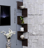 JD FRESH Wooden Wall Shelves | Corner Hanging Shelf for Living Room Stylish | Zig Zag Home Decor Floating Display Rack Storage Organizer with Finish