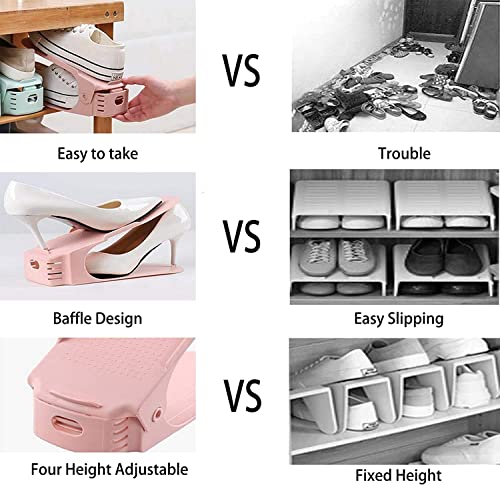 JD Fresh Shoe Organizer Space Saver | shoe rack storage organiser | Shoe Stand Plastic | Double layer Chappal organiser for Shelves | Shoe organiser space saver |