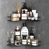 JD FRESH Steel Corner Shelf for Bathroom, Bathroom Storage Organizer, Drill-Free Adhesive Shower Rack, Shop Holder, Shelf Stand for Holding Shower Accessories