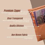 JD Fresh 6 pieces Saree covers for clothes with Zip, Sari Cover bags for saree storage, Saree Bags for wardrobe, Storage Organizer for Wardrobe, Pack of 6 peices, Size 14 x 17 Inch