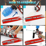 Electric Operated Gel Blaster Gun Automatic Toy Gun for Kids Toy Gun High Speed Upto 50 Feet Range Including 10000 Gel Balls, Color Blue