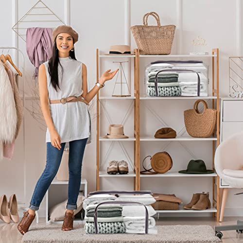 JD Fresh 4 Peices Wardrobe organizer for clothes, Storage box for Clothes for wardrobe, Cloth Storage Box, Storage Basket, Full Transparent, Pack of 4 PCS, Polyvinyl Chloride (PVC)