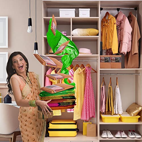 JD Fresh Saree covers for clothes with Zip, Sari Cover bags for saree storage, Saree Bags for wardrobe, Storage Organizer for Wardrobe,