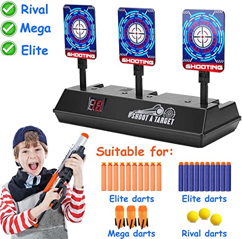 JD Fresh Electronic Shooting Target for Nerf Guns - Auto Reset Digital Scoring Shooting Practice 4 Targets, Ideal Gifts Toys for 5-12 Years Old Kids, Teens, Boys & Girls (Only Target)