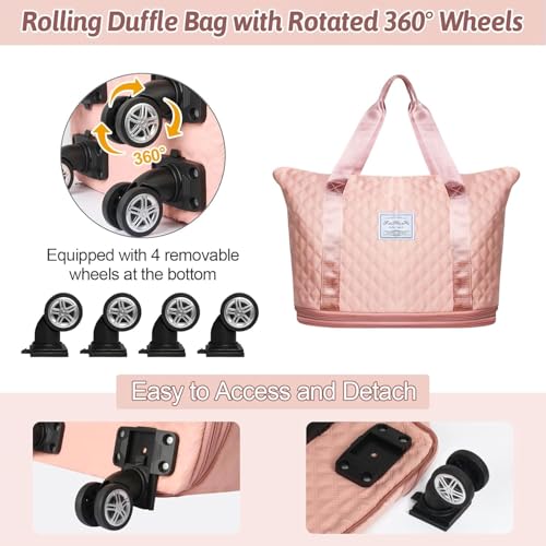 Jd Fresh Foldable Wheel Duffle Bags for Travelling