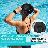 JD Fresh Silicone Waterproof Swimming Cap for Men & Women for Long Hair & Adults with Ear Cover for Protection Chlorine Resistant Head Cap