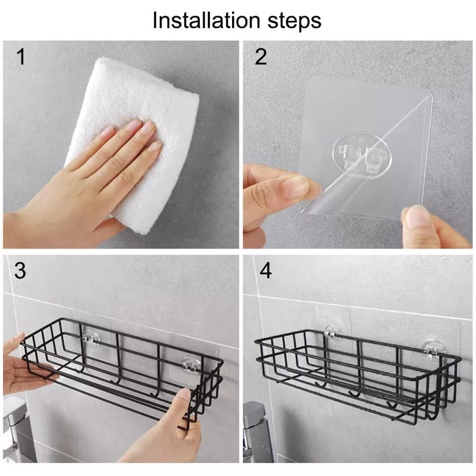 JD FRESH Bathroom Accessories Self Adhesive Bathroom Shelf for Wall