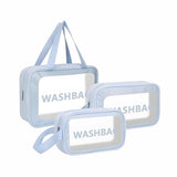 JD FRESH 3 Pieces Transparent Makeup Organizer Pouches/Makeup Bag for Women/Cosmetic Pouch/Toiletry Kit Bag for Travel(Large-Medium-Small)