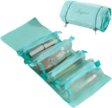 JD FRESH 4 in 1 Large Capacity Cosmetic Mesh Bag/Makeup Organizer/Toiletry Pouch for Men and Women/Portable Travel Bag/Makeup Essentials (Pink)