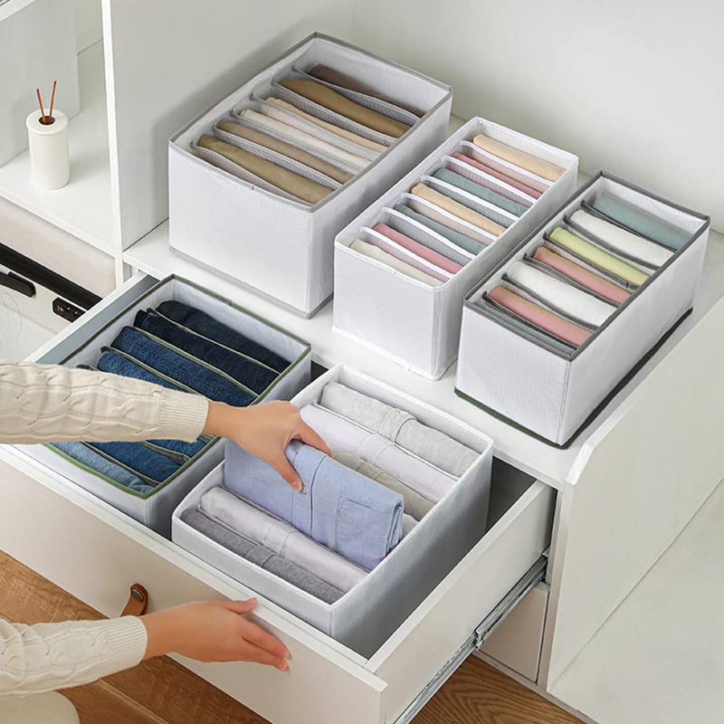 JD Fresh 7 slot Drawer organizer drawer storage (Large), Storage Drawer Organizer, Fabric Drawer organiser, Wardrobe Storage box for Drawer
