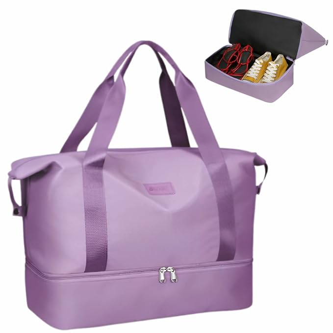 JD FRESH 1 Layer Nylon Duffle Bags/Convertible Travel Luggage/Waterproof Traveling Bag for Clothes/Foldable - Extendable Duffle Luggages for Men and Women(Grey)