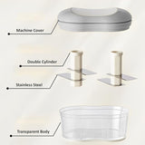 JD FRESH Vegetable Chopper for Kitchen Use/4 Sharp Stainless-Steel Blades/Hand Push Chopping of Onion/Garlic/Fruits/Vegetable Cutter Kitchen Tool/350ML (Pack of-2 White)