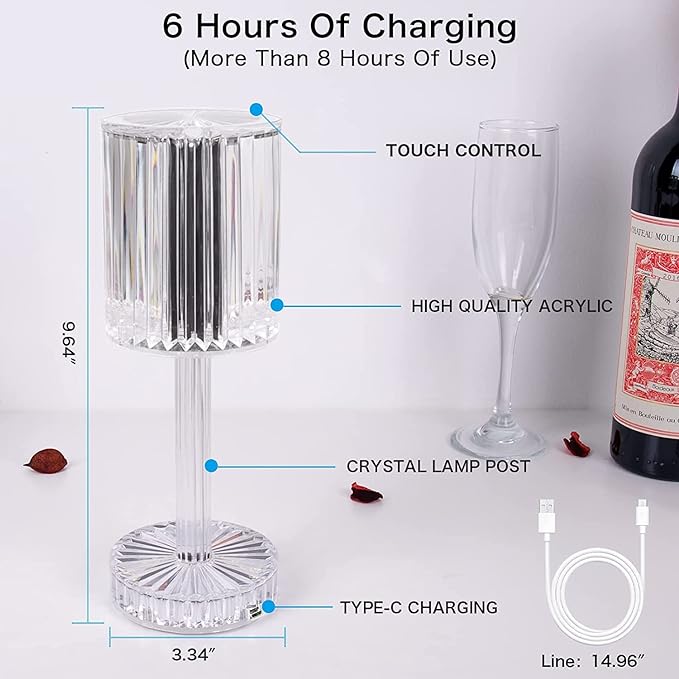 JD FRESH Crystal Light, Touch Lamp