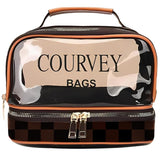 JD FRESH Transparent Cosmetic Case/Makeup Organizer/Toiletry Pouch for Men and Women/Portable Travel Bag/Waterproof Vanity Bag for Women/Makeup Essentials (Brown)